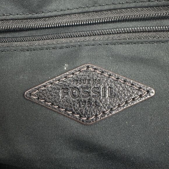 Fossil Sydney Satchel Black Leather Crossbody Bag Medium Handbag - Picture 14 of 16